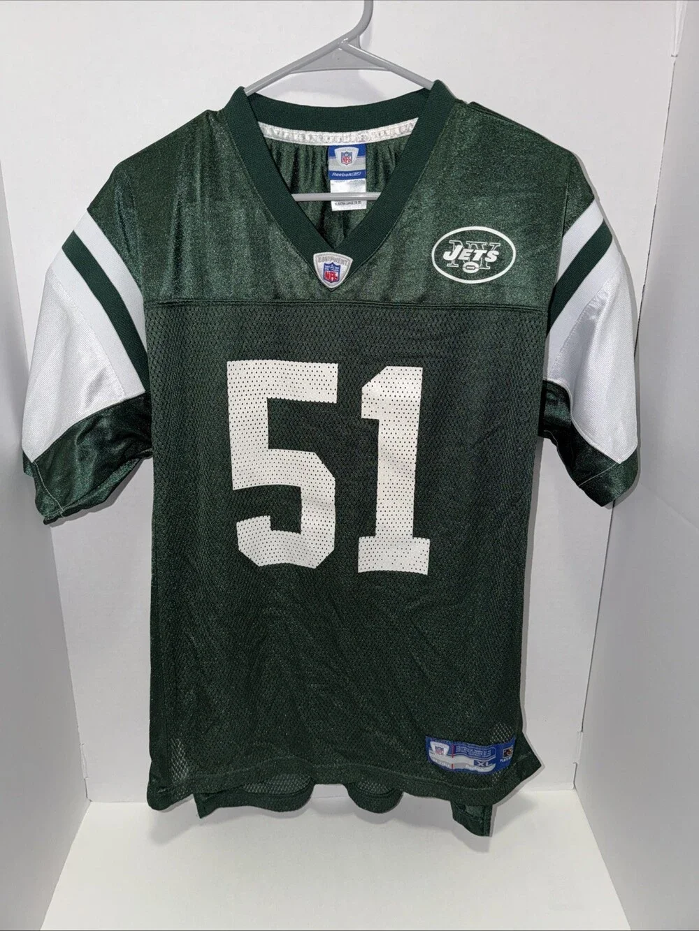 New York Jets #51 Jonathan Vilma Green Jersey Youth Kids Extra Large XL 18-20